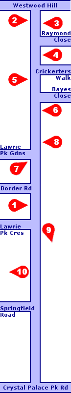 Map of Lawrie Park Road London SE26